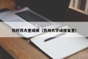 你好苏大查成绩（苏州大学成绩复查）