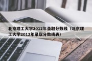 北京理工大学2012年录取分数线（北京理工大学2012年录取分数线表）