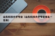 山东科技大学专业（山东科技大学专业排名一览表）