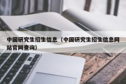 中国研究生招生信息（中国研究生招生信息网站官网查询）