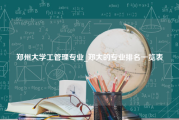 郑州大学工管理专业_郑大的专业排名一览表