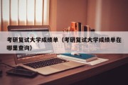 考研复试大学成绩单（考研复试大学成绩单在哪里查询）