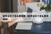 准考证忘了怎么查成绩（准考证忘了怎么查询成绩）