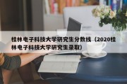 桂林电子科技大学研究生分数线（2020桂林电子科技大学研究生录取）